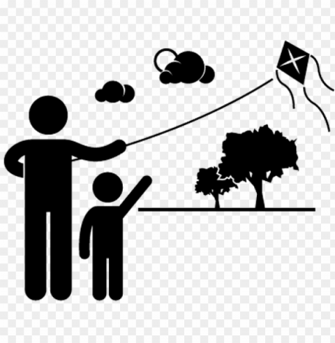recreational outdoor leisure activities - icon fly a kite Transparent PNG Artwork with Isolated Subject