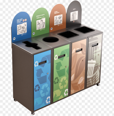 recycling station multiplus 4 x 58 liters - recycli Isolated Item on HighResolution Transparent PNG