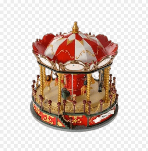 red and white merry go round PNG Image with Transparent Isolated Design