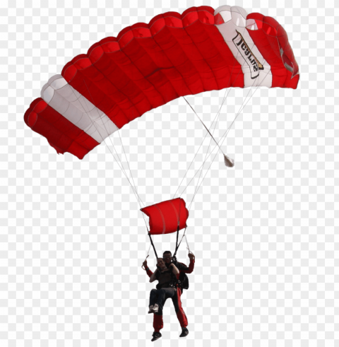 red and white parachute Transparent Background Isolated PNG Art