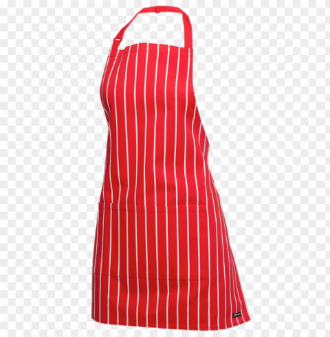 red and white striped apron Isolated Object with Transparency in PNG
