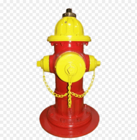 red yellow fire hydrant PNG with Transparency and Isolation