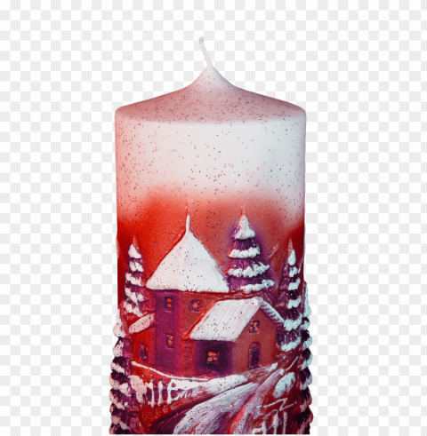 red christmas candle Clean Background Isolated PNG Graphic Detail