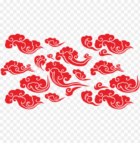 red cloud clipart vector - chinese cloud vector HighQuality Transparent PNG Element