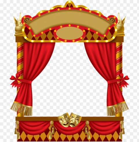 red curtains - puppet show PNG transparent stock images