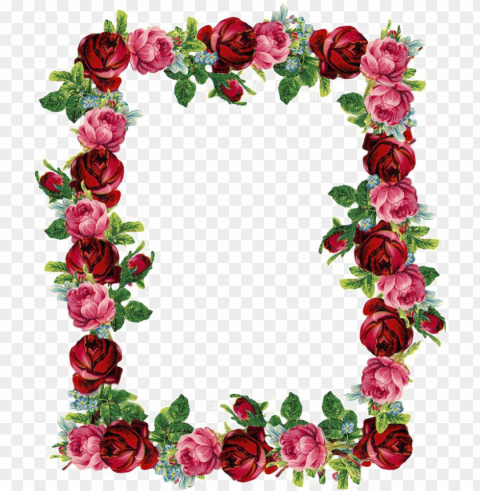 red floral border image - rose clip art borders Isolated Item on Transparent PNG