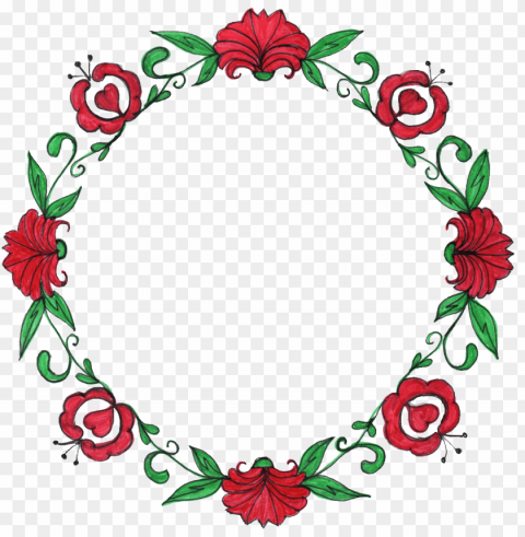 red flower clipart circle flower - flower circle frame PNG for mobile apps