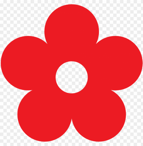 red flower clipart - cartoon flower Transparent Background Isolated PNG Icon