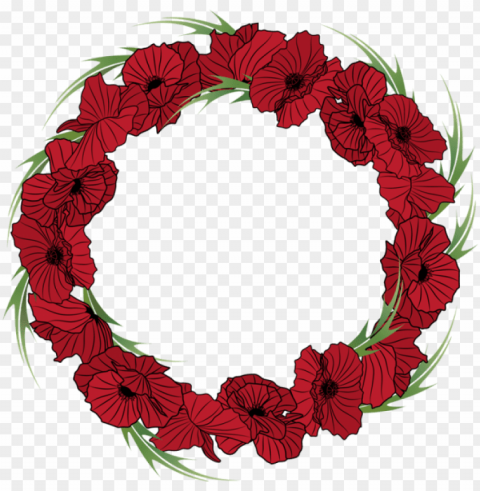 red flower clipart wreath - floral red wreath Isolated Graphic in Transparent PNG Format