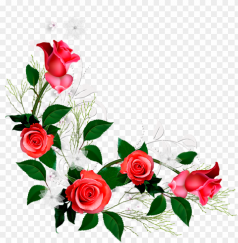 red flower corner Transparent Background PNG Isolated Item PNG transparent with Clear Background ID a123633e