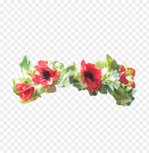 Red Flower Crown Transparent PNG Graphic Isolated On Clear Background