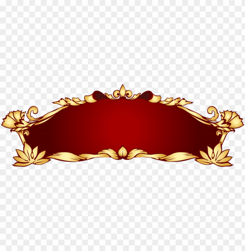 red gold art nouveau banner - golden banner HighQuality PNG with Transparent Isolation