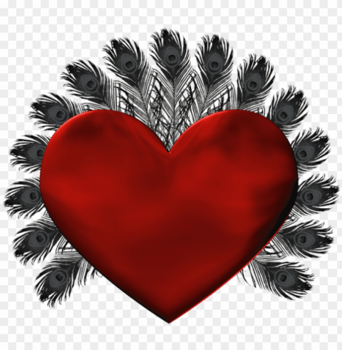 red heart with black feathers clipart - aalo qosol bada PNG with clear background extensive compilation