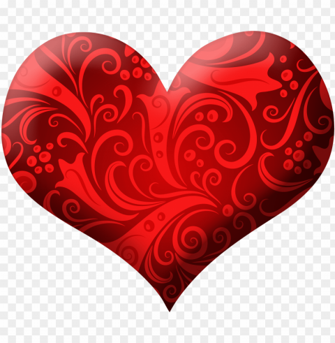 red heart with ornaments clipart picture - red heart PNG for digital design