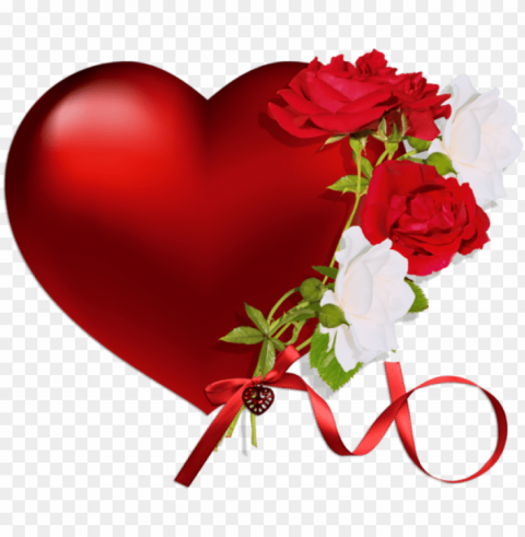 red hearts and roses Clear background PNG graphics