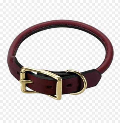red leather dog collar PNG Isolated Object on Clear Background