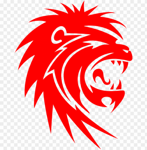 red lion logo Isolated Artwork on Clear Transparent PNG