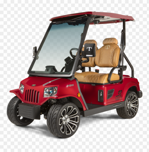 red luxury tomberlin golf buggy cart Free PNG file