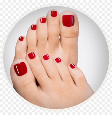 red nail pedicures - opi nail polish toes PNG Image with Isolated Graphic Element