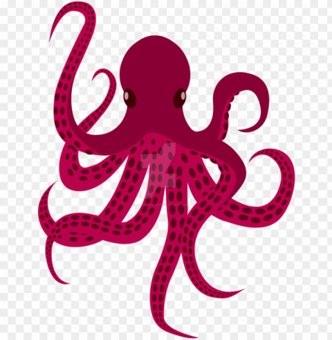 red octopus by carocollins - octopus vector Isolated Character on Transparent PNG