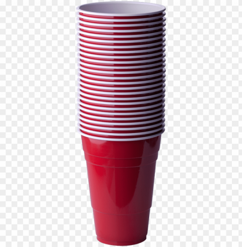 red plastic cup - red solo cup stack Isolated Artwork on Transparent Background PNG