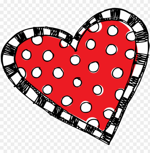 red polka dot and striped 3 - melonheadz heart Transparent PNG image