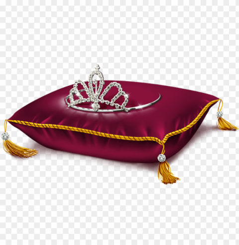 red princess crown pillow clipart picture - crown on a pillow Transparent PNG Illustration with Isolation