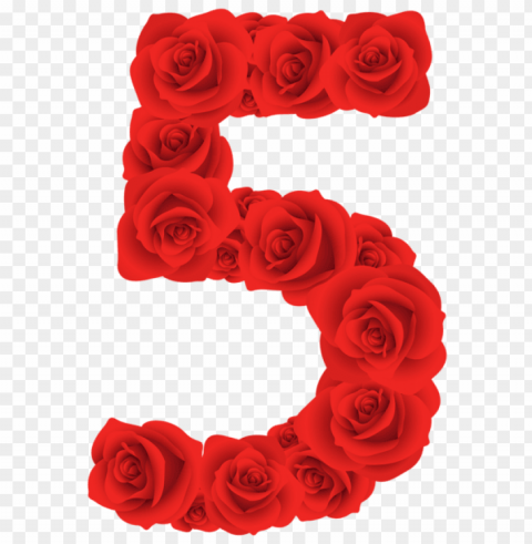 red roses five number Transparent PNG Isolated Graphic Detail