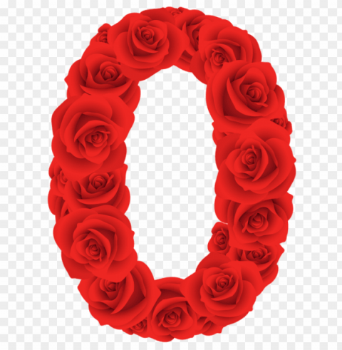 red roses zero number Transparent PNG Isolated Object Design