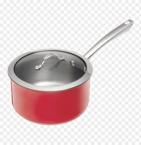 red saucepan Isolated Element with Clear Background PNG
