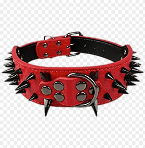 red spiked dog collar PNG Isolated Object with Clarity