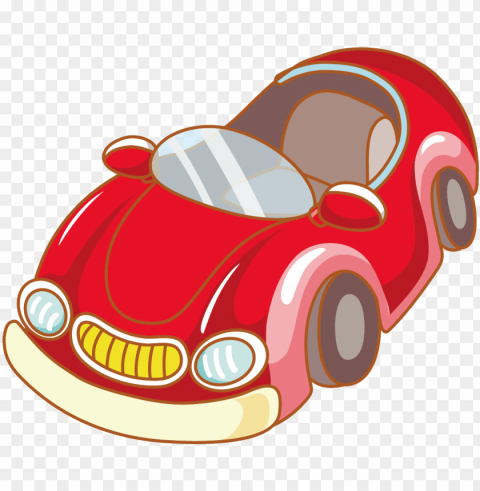 red sports car vector material - gambar kartun driver mobil Isolated Icon on Transparent PNG