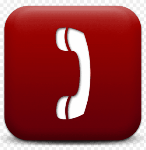 red square icon business phone1 - red phone icon Isolated Design Element in Clear Transparent PNG