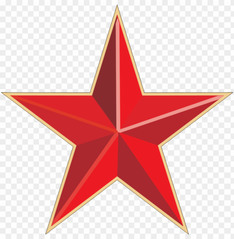 red star logo Transparent Background Isolated PNG Design Element
