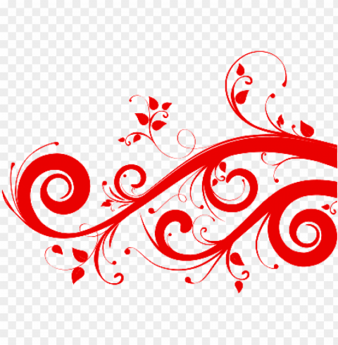 red swirls - format colorful flower PNG files with no backdrop required