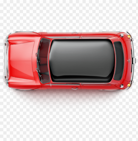red top car - cars top view Isolated Illustration with Clear Background PNG