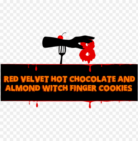 red velvet hot chocolate and almond witch finger cookies - illustratio PNG Graphic with Transparent Background Isolation