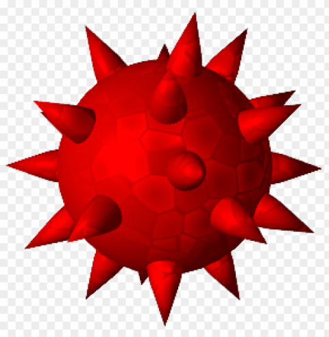 red virus with spikes PNG with no background for free