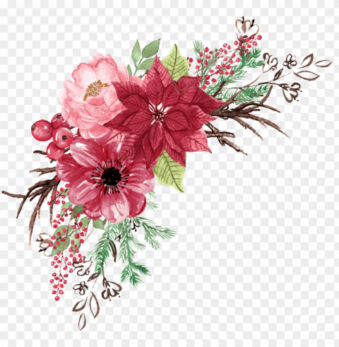 red watercolor flowers PNG Isolated Design Element with Clarity PNG transparent with Clear Background ID 8d6d5679