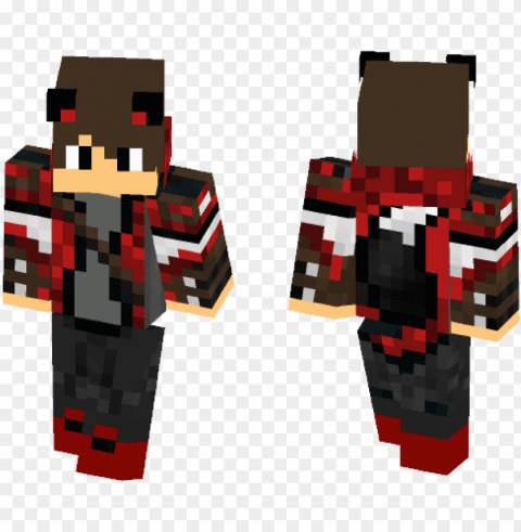 red wolf boy - red wolf skin minecraft Transparent Background Isolation in PNG Format