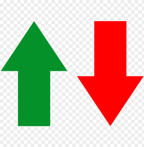 reen arrow pointing up next to a red arrow pointing - arrows going up and dow High Resolution PNG Isolated Illustration
