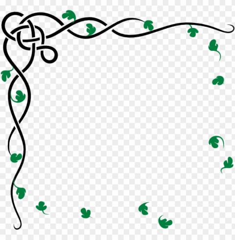 reen leaves clipart border design - black corner border desi Isolated Element with Clear Background PNG