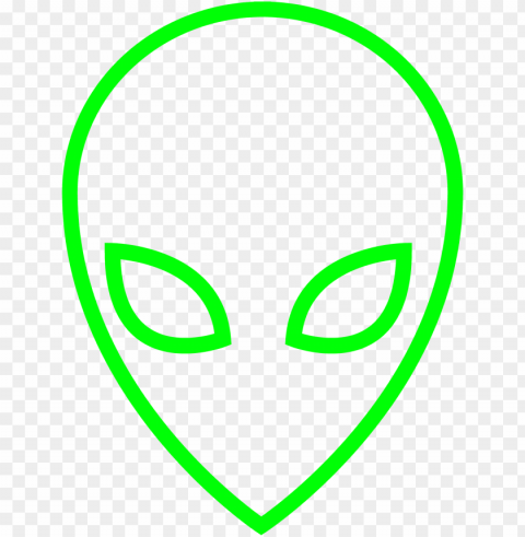 reen outline of a alien head - circle PNG transparent graphics bundle