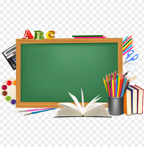 reen school board and decors picture - board clipart Isolated Artwork in Transparent PNG