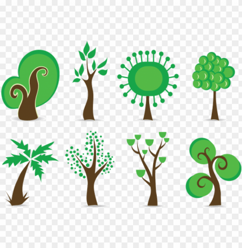 reen tree illustration free vector and - illustration and vectors trees Transparent Background PNG Object Isolation