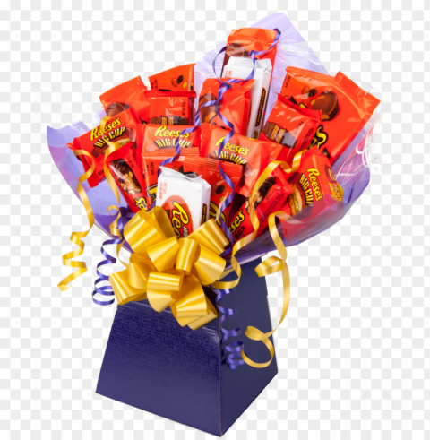 reese's huge xl 18 piece american chocolate bouquet - gift wrappi PNG transparent graphics for projects PNG transparent with Clear Background ID e666765b