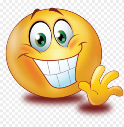 reet big smile wave hand - emoji clow PNG graphics with alpha transparency broad collection