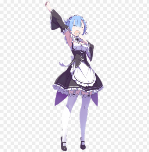 rem - sleepy rem re zero Isolated Character in Transparent Background PNG PNG transparent with Clear Background ID 96d31dde
