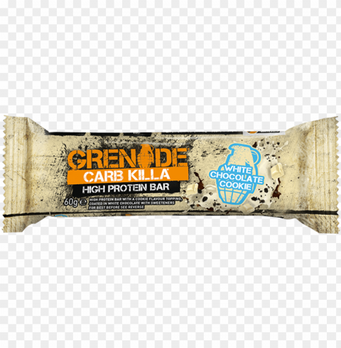 renade carb killa bar white chocolate cookie 60g - grenade carb killa cookie dough Isolated Element with Transparent PNG Background