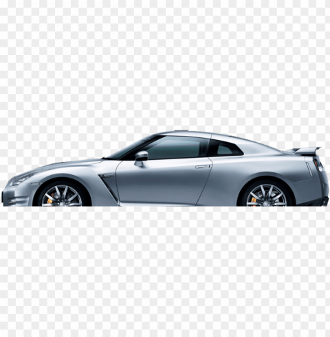 rent luxury car - nissan gtr r35 side view Isolated Graphic on Clear Transparent PNG